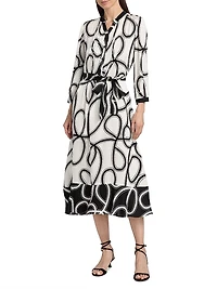 Phoenix Dotted Silk-Blend Midi-Dress