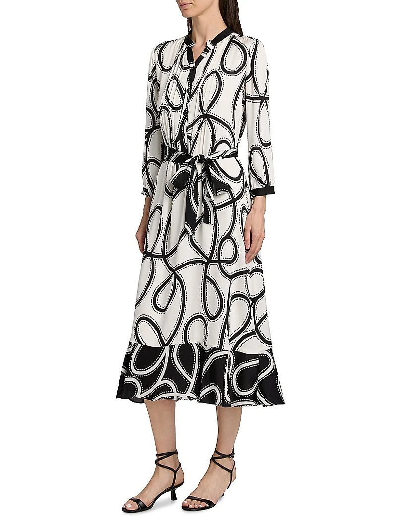 Phoenix Dotted Silk-Blend Midi-Dress