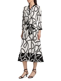 Phoenix Dotted Silk-Blend Midi-Dress
