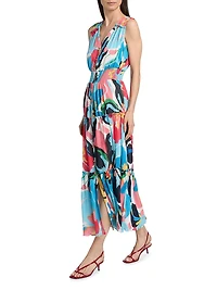 Sable Painted Floral Tiered Maxi Dress