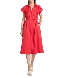The Freya Belted Cotton Midi-Shirtdress