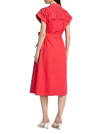 The Freya Belted Cotton Midi-Shirtdress