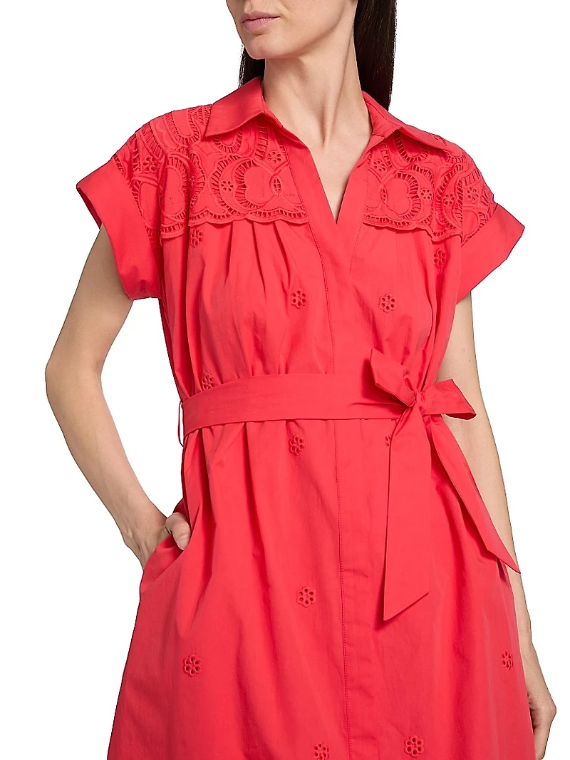 The Freya Belted Cotton Midi-Shirtdress