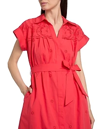 The Freya Belted Cotton Midi-Shirtdress
