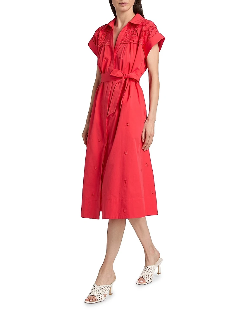 The Freya Belted Cotton Midi-Shirtdress