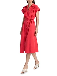 The Freya Belted Cotton Midi-Shirtdress