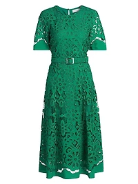 The Gaia Floral Lace Midi-Dress