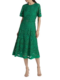 The Gaia Floral Lace Midi-Dress