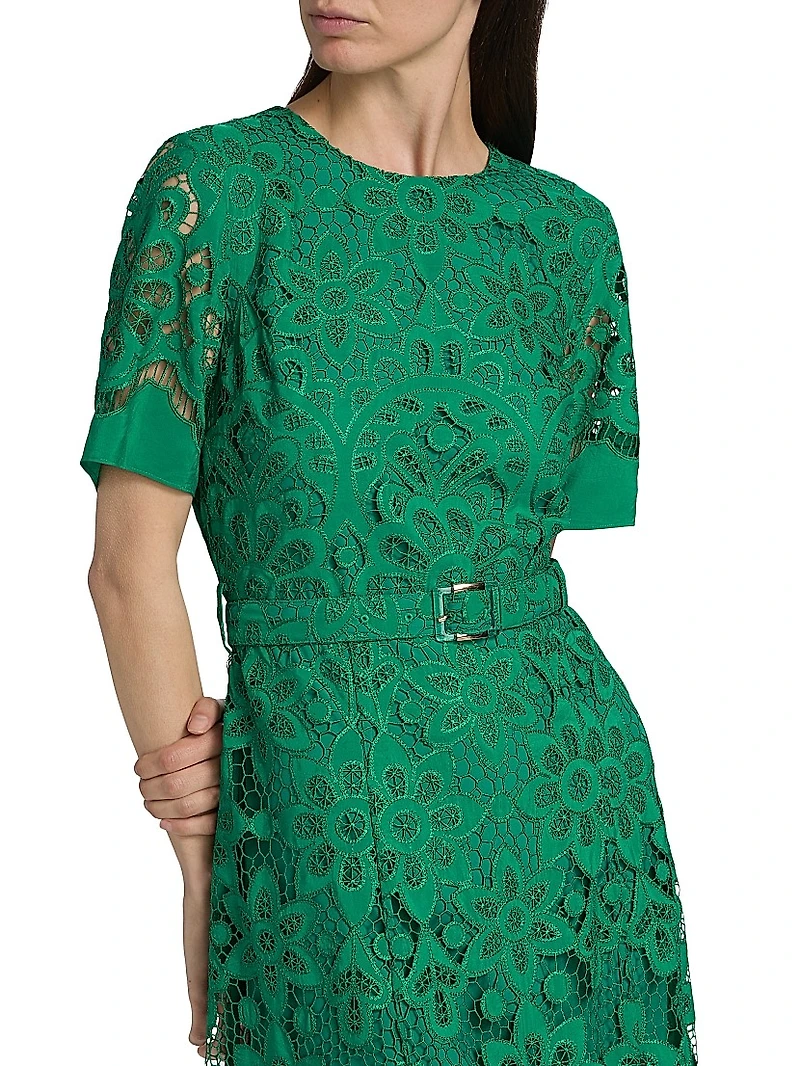 The Gaia Floral Lace Midi-Dress