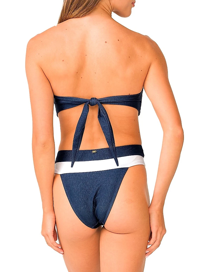 Colorblocked Bandeau Bikini Top