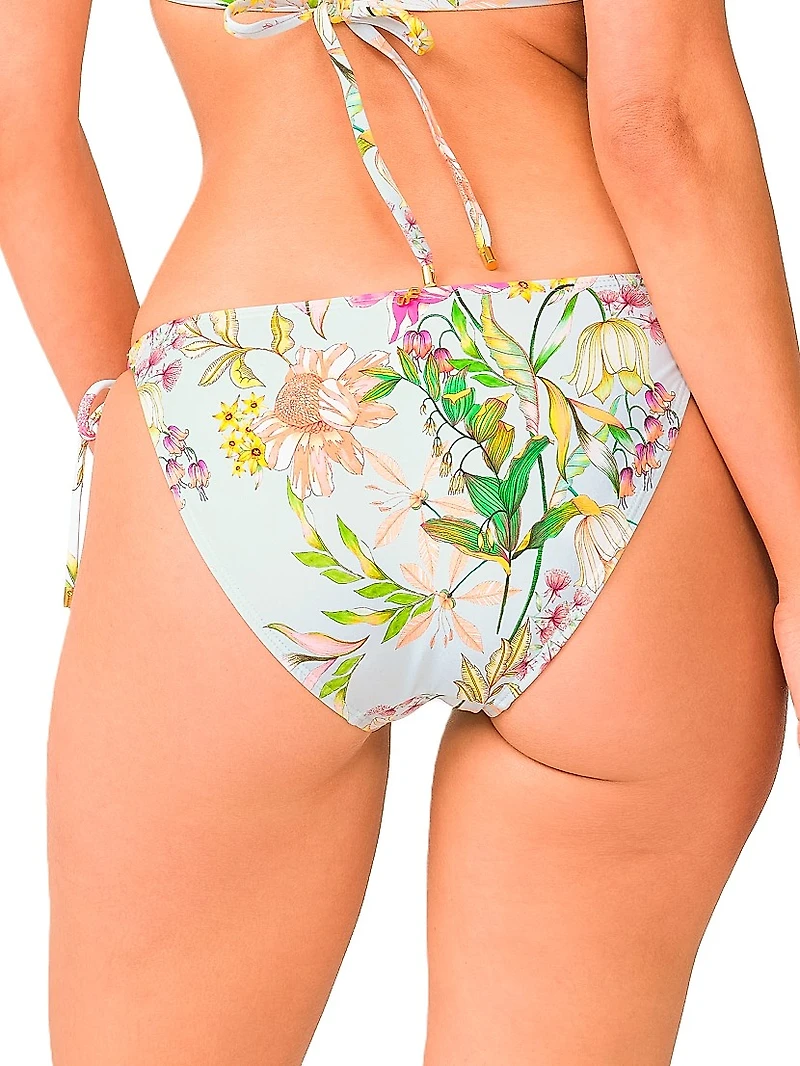 Carrie Crochet-Trim Tie-Side Bikini Bottom
