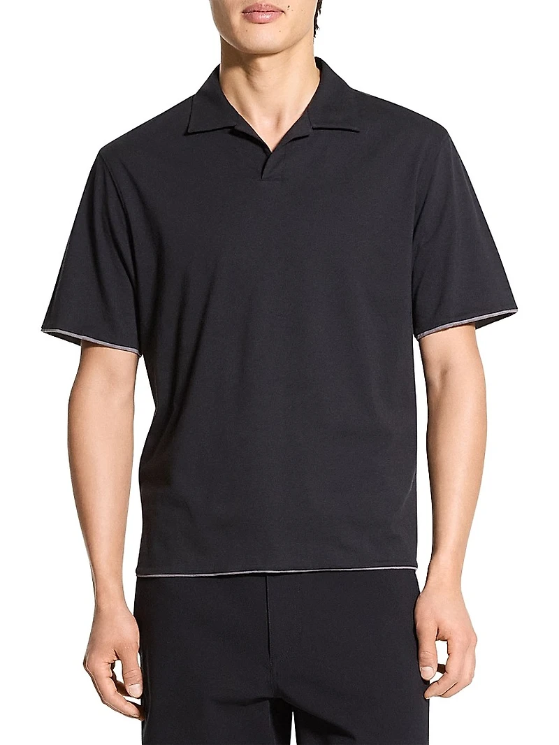 Double-Layered Cotton Polo Shirt