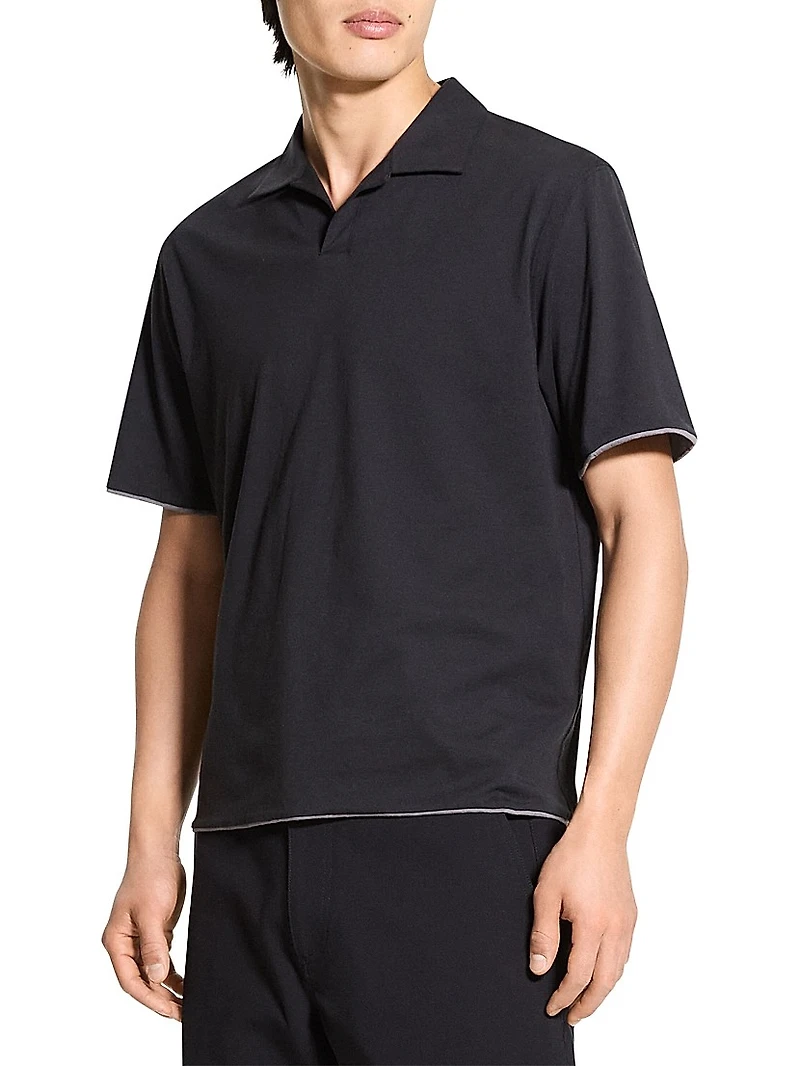Double-Layered Cotton Polo Shirt