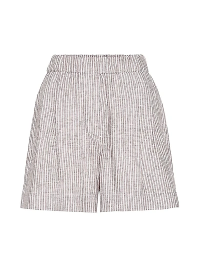 Striped Lightweight Linen Baggy Shorts