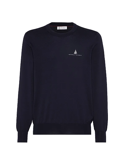 Cotton Lightweight Sweater with Embroidery