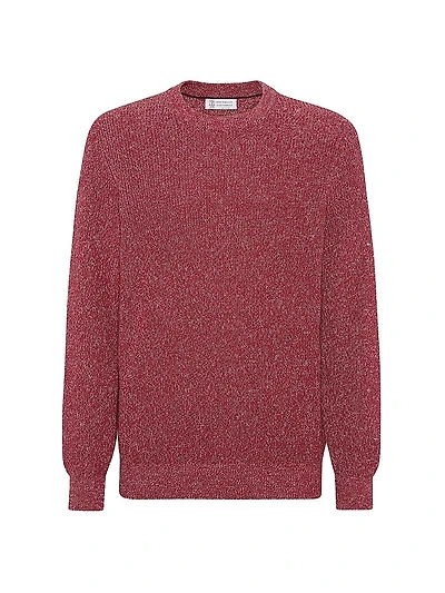 Cotton and Linen Half English Rib Chiné Sweater