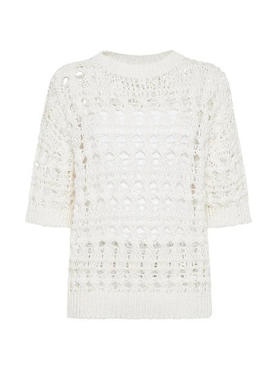 Jute and Cotton Textured Net Sweater