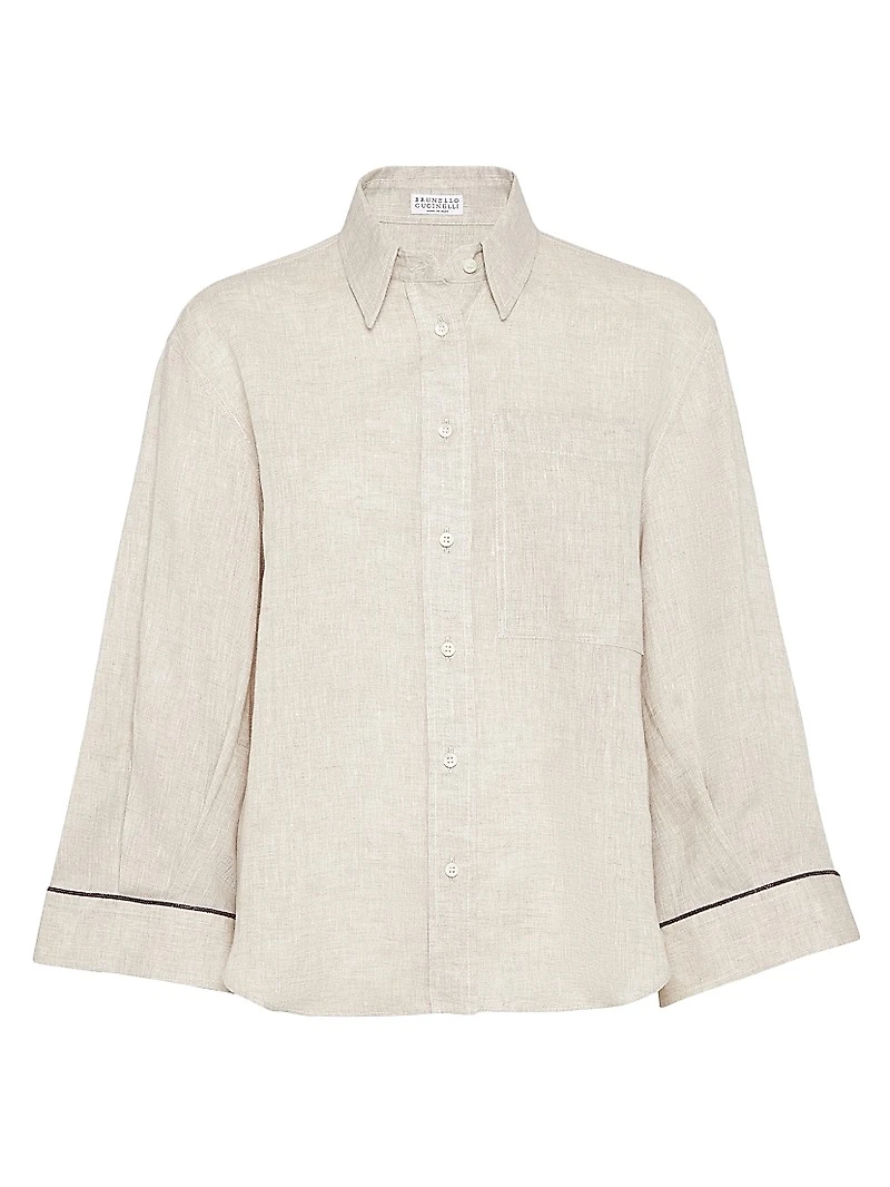 Lightweight Linen Cropped Shirt