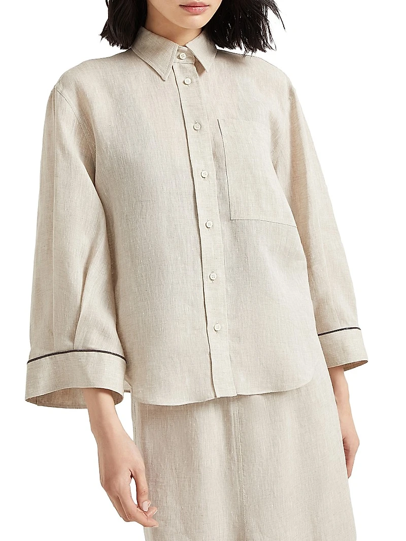 Lightweight Linen Cropped Shirt