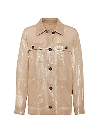 Lamé Cotton Gauze Outerwear Jacket