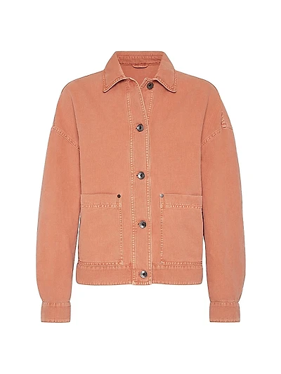 Garment Dyed Cotton and Linen Cover Outerwear Jacket