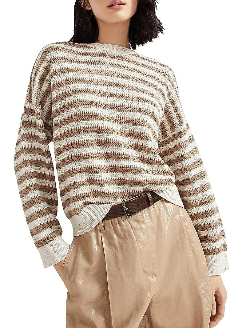 Striped Dazzling Cotton Sweater