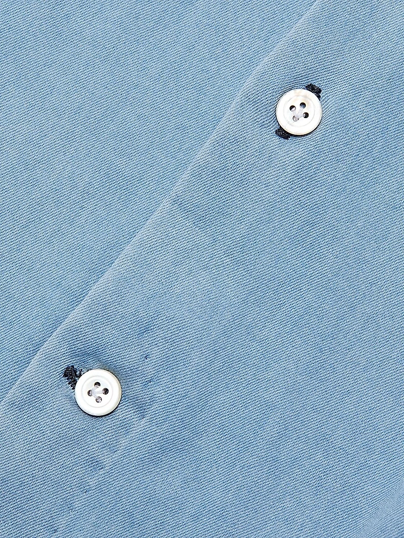 Slim-Fit Cotton Button-Front Shirt