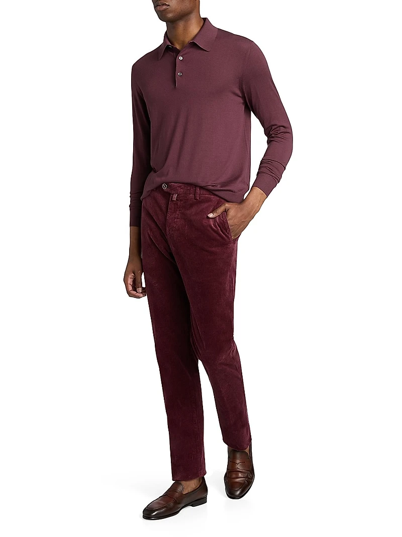 Corduroy Tapered-Leg Trousers