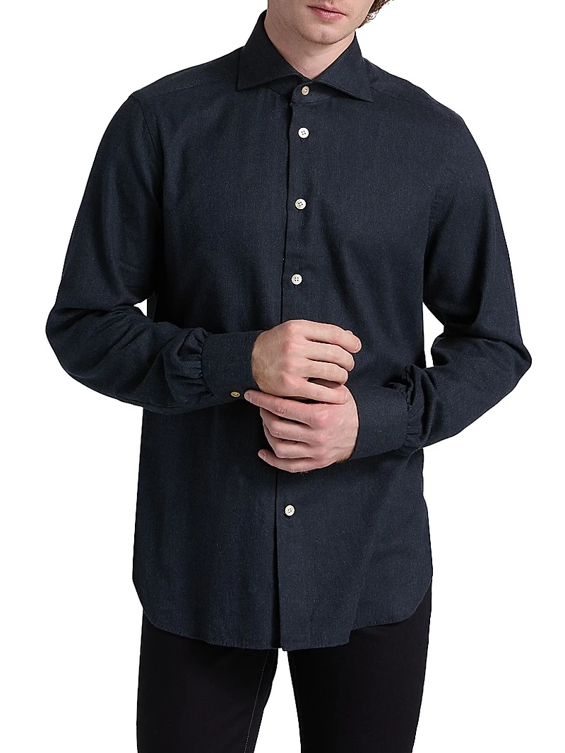 Cotton Button-Front Shirt