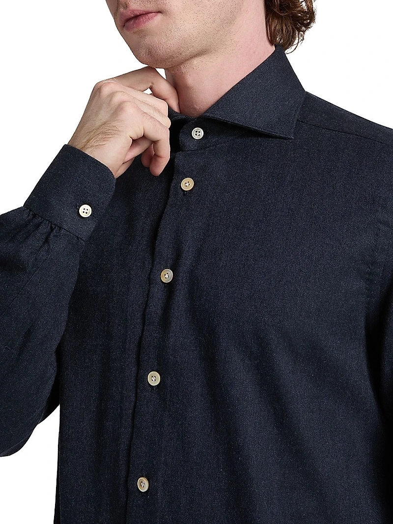 Cotton Button-Front Shirt