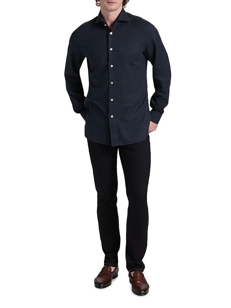 Cotton Button-Front Shirt