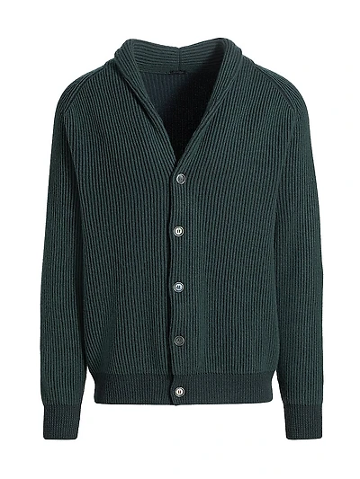 Rib-Knit Cashmere Cardigan