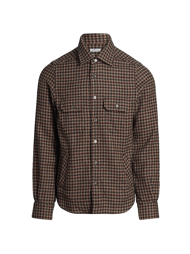 Wool-Silk Gingham Shirt