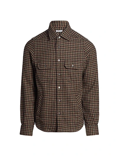 Wool-Silk Gingham Shirt