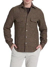 Wool-Silk Gingham Shirt