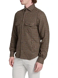 Wool-Silk Gingham Shirt