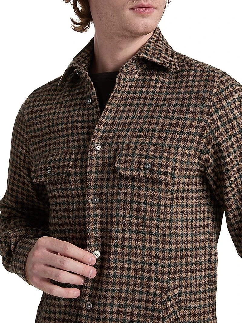 Wool-Silk Gingham Shirt