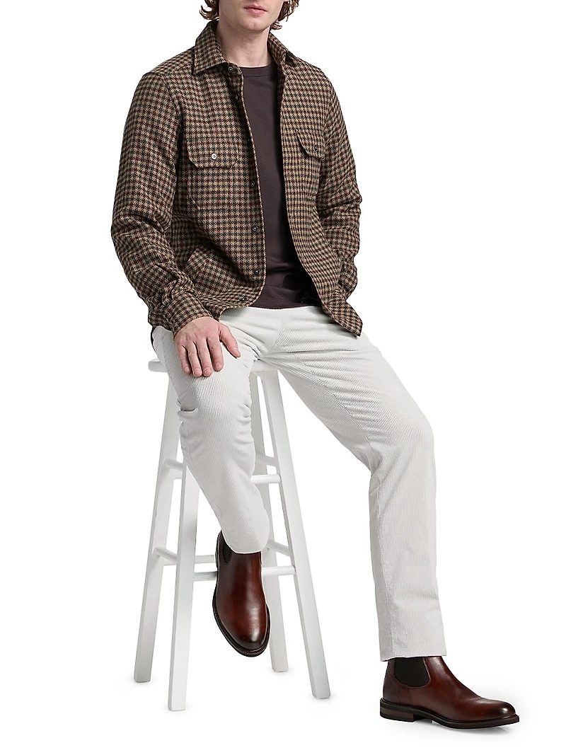 Wool-Silk Gingham Shirt