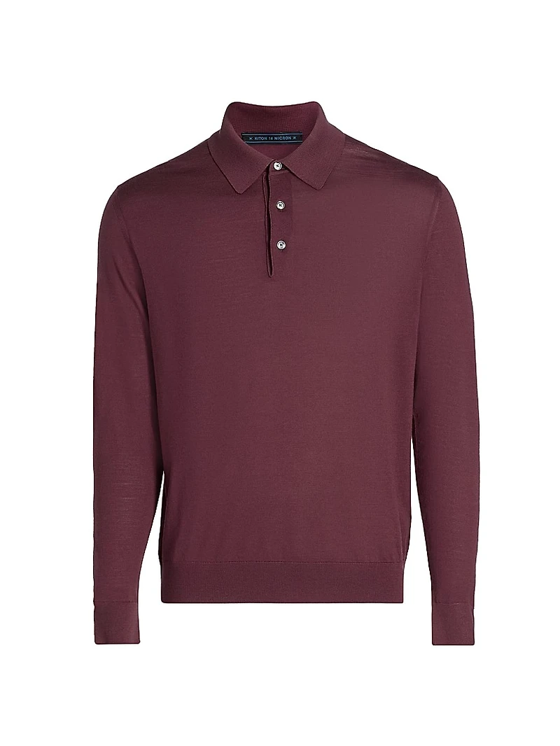 Fine Cashmere Long-Sleeve Polo Shirt