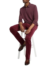 Fine Cashmere Long-Sleeve Polo Shirt