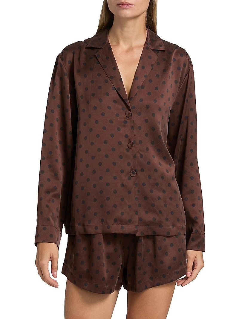 Polka Dot Silk Pajamas