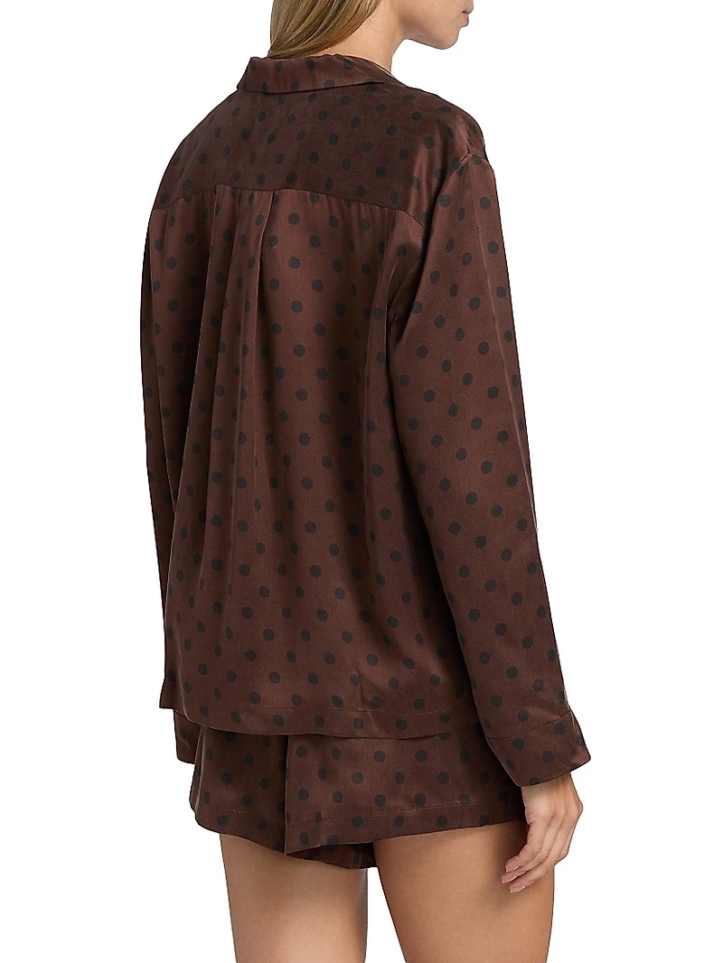 Polka Dot Silk Pajamas