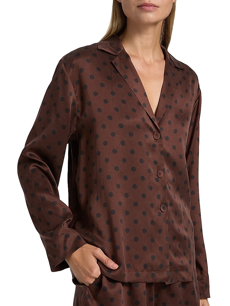 Polka Dot Silk Pajamas