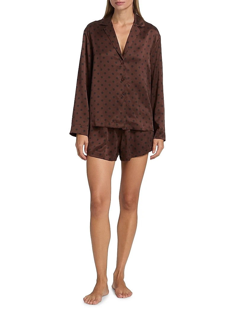 Polka Dot Silk Pajamas