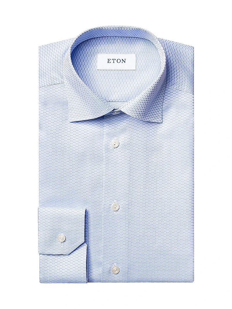 Classic-Fit Textured Solid Button-Front Shirt