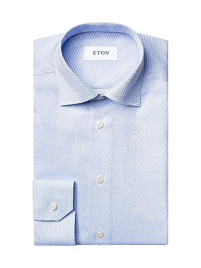 Classic-Fit Textured Solid Button-Front Shirt
