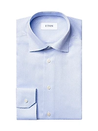 Classic-Fit Textured Solid Button-Front Shirt