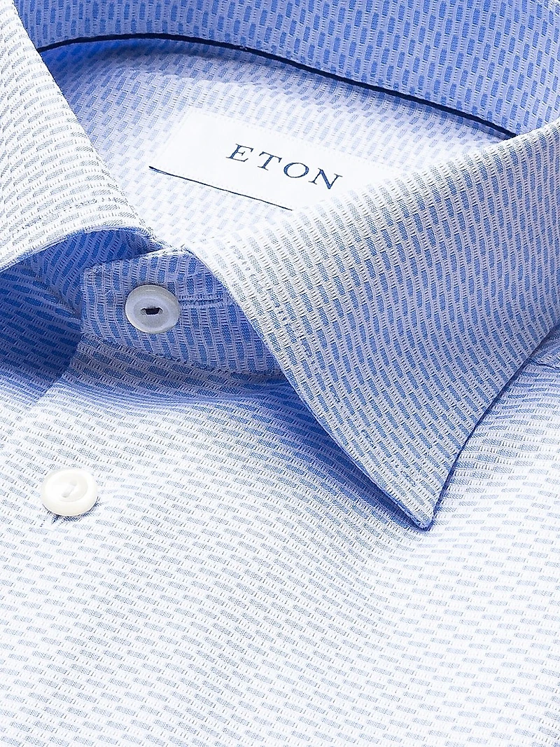 Classic-Fit Textured Solid Button-Front Shirt