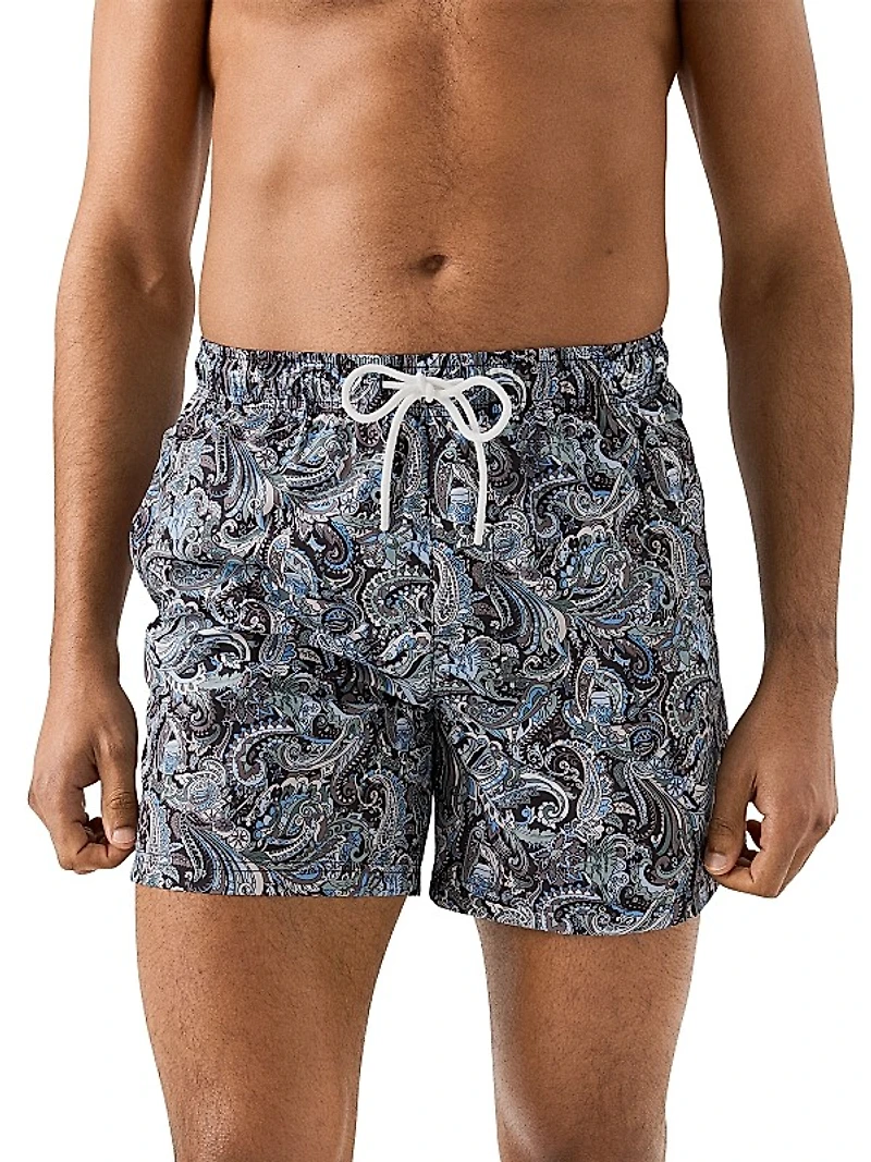 Paisley Drawstring Swim Shorts