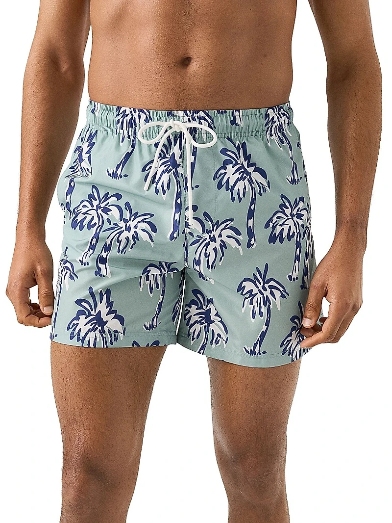 Printed Drawstring Swim Shorts